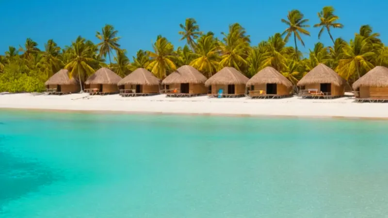 Atardecer sereno en un paraíso tropical