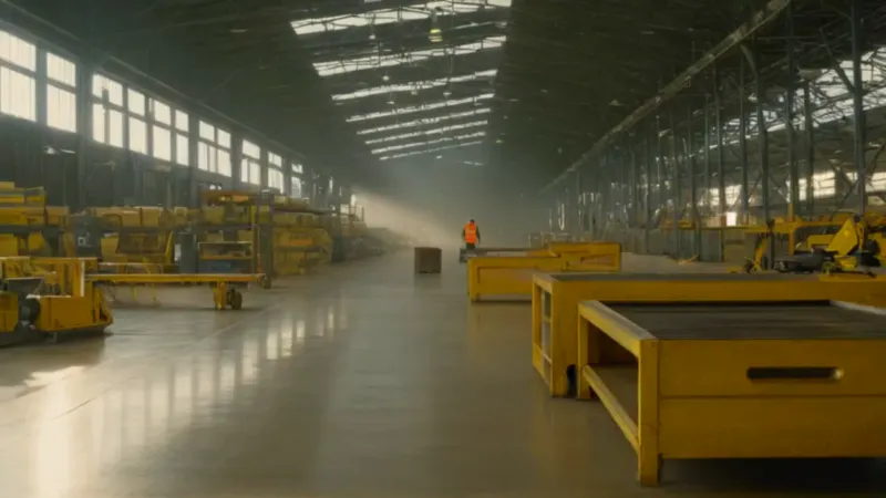 Figura solitaria en una nave industrial