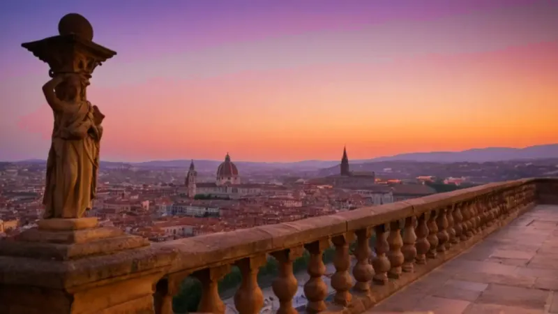Una silueta contempla la ciudad al anochecer