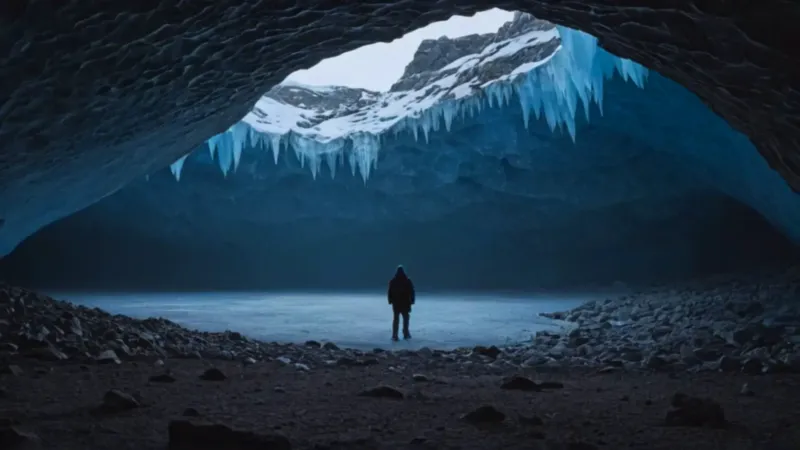 Una figura en la inmensidad de hielo