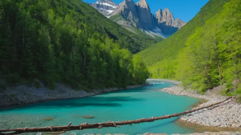 Un caminante cruza un puente en el valle