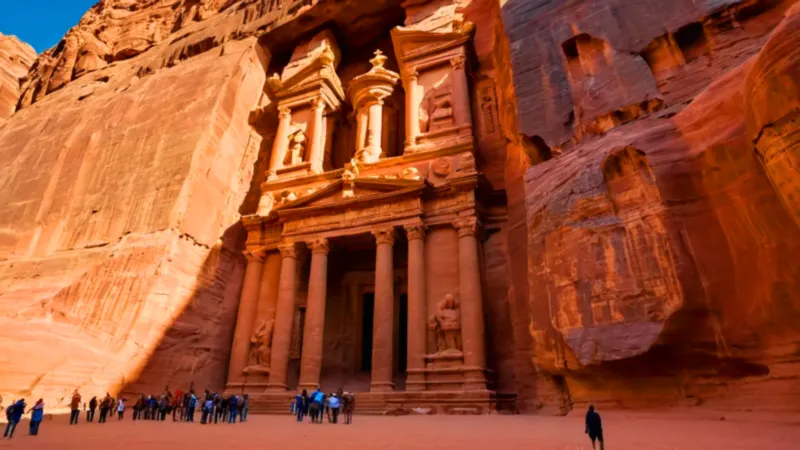 Un templo colosal tallado en la roca
