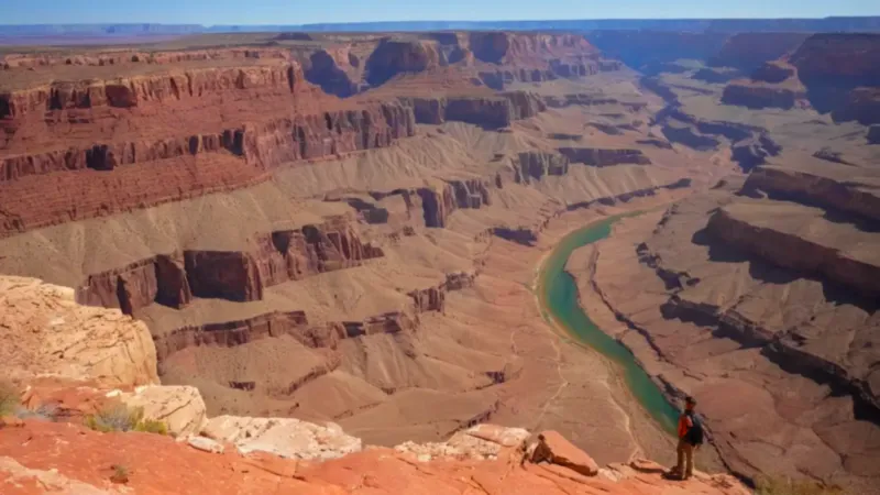 Un hombre contempla el inmenso cañón