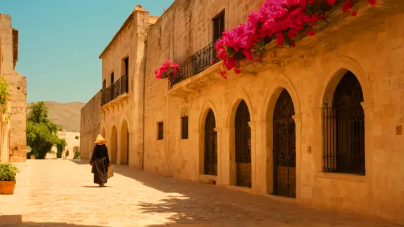Catedral en una soleada plaza colonial
