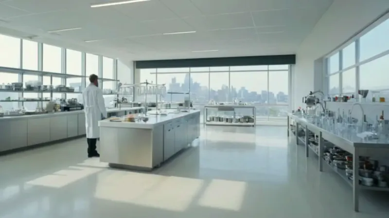 Científico concentrado en un laboratorio moderno