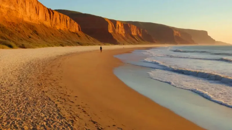 Un surfista ante el mar al atardecer