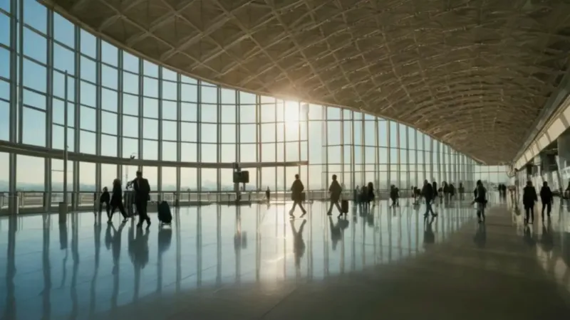Figura solitaria en una estación luminosa