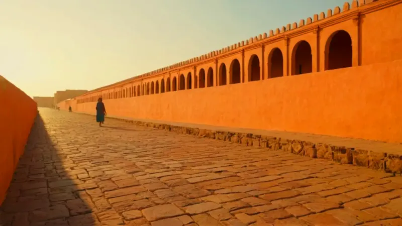 Calzada de luz y sombra al convento