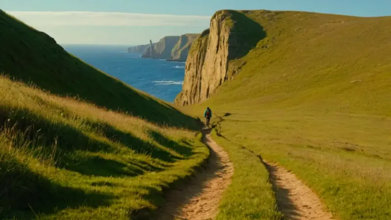 Un caminante solitario sobre el acantilado