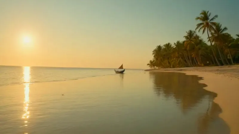 Solitaria figura en la playa al atardecer